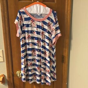 Floral Striped short sleeve shirt by LulaRoe
